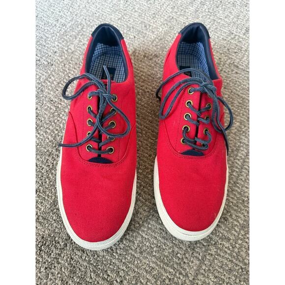Polo Ralph Lauren Vaugh red canvas sneakers for men size 10.5 - Picture 4 of 10